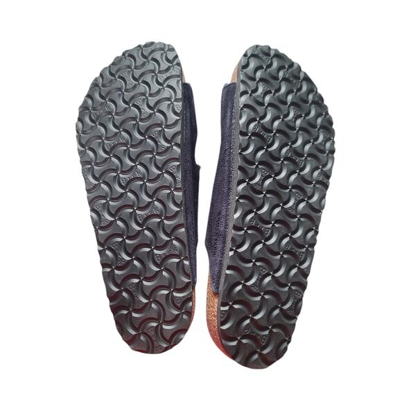 Birkenstock Navy Arizona Shearling Suede Leather Sandals 42 - Picture 8 of 9